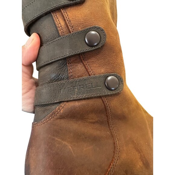 Merrel Captiva Waterproof High Boots Women 7.5 Brown Equestrian Nubuck Suede - Picture 9 of 16